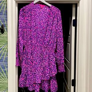 Lilly Pulitzer dress. Beautiful colors, machine wash and dry, polyester, drapes.